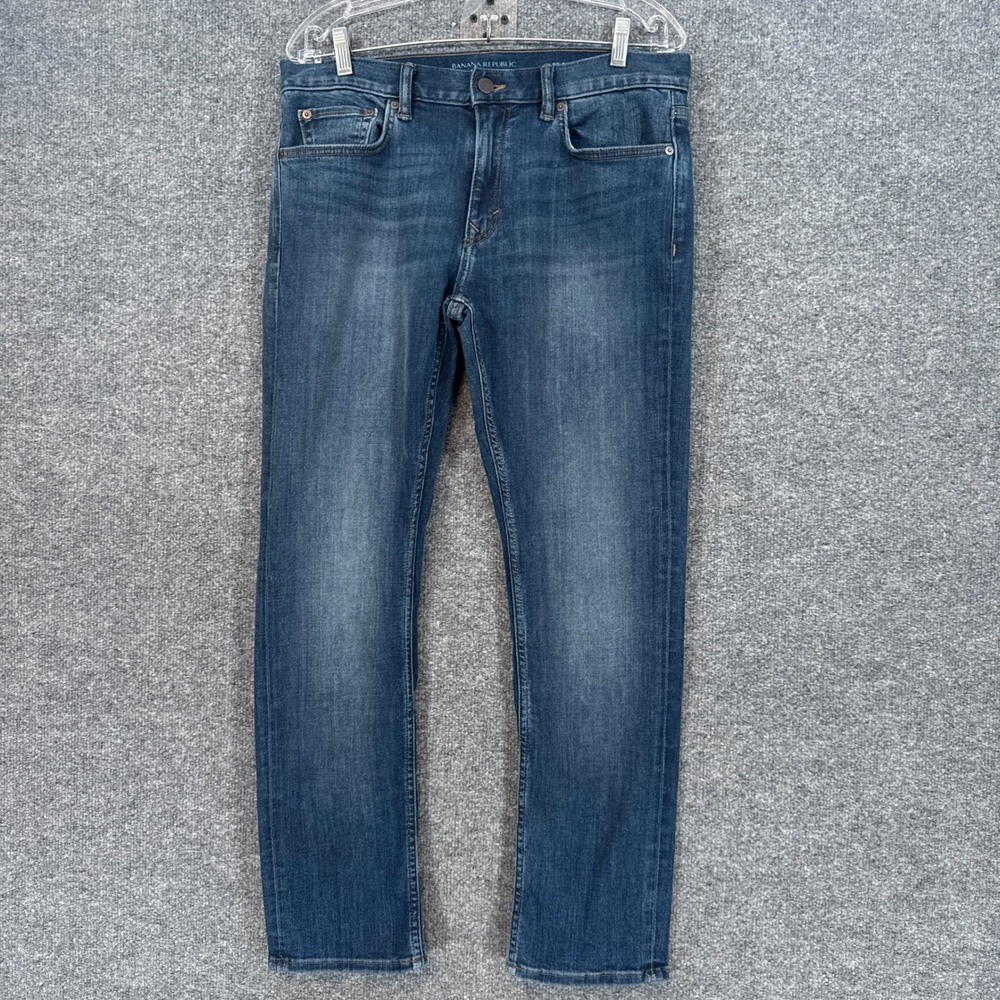 Banana Republic Traveler Jeans Men 32x30 Blue Slim Fit Stretch Denim Casual